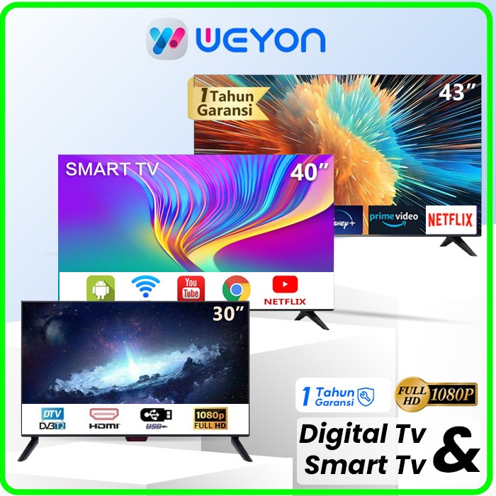BIG SALE - SMART TV ANDROID TV WEYON ANIMAX 40 inch - WEYON 43 inch GARANSI RESMI 1 TH