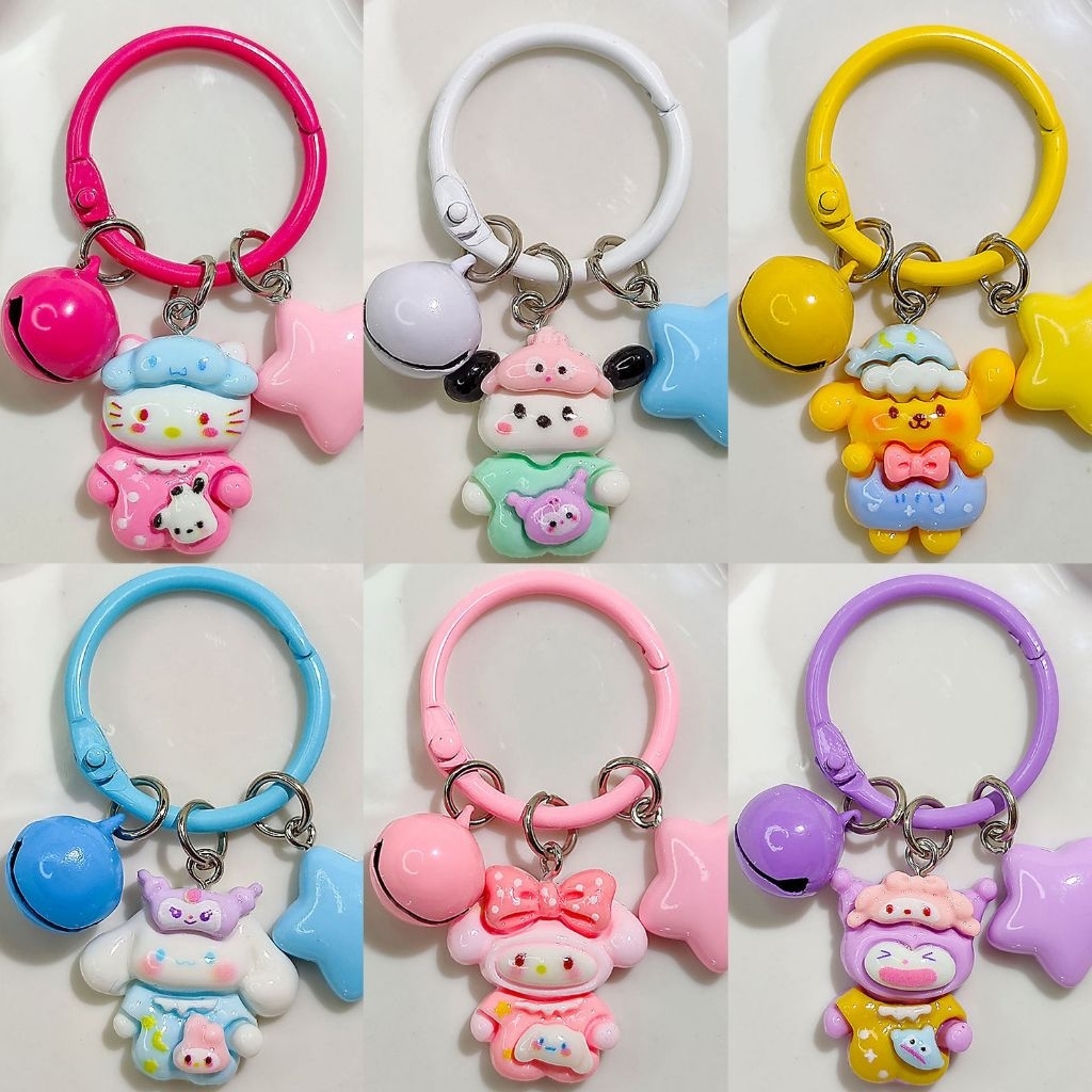 GANTUNGAN KUNCI SANRIO KRINCING GANTUNGAN TAS LIONTIN TAS SEKOLAH GANCI JEPANG