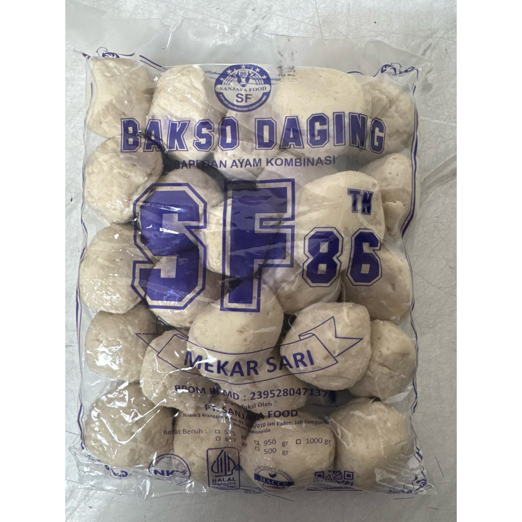 

BAKSO DAGING MEKARSARI KOMBINASI SF TN 86 jumbo isi 25 900 gram