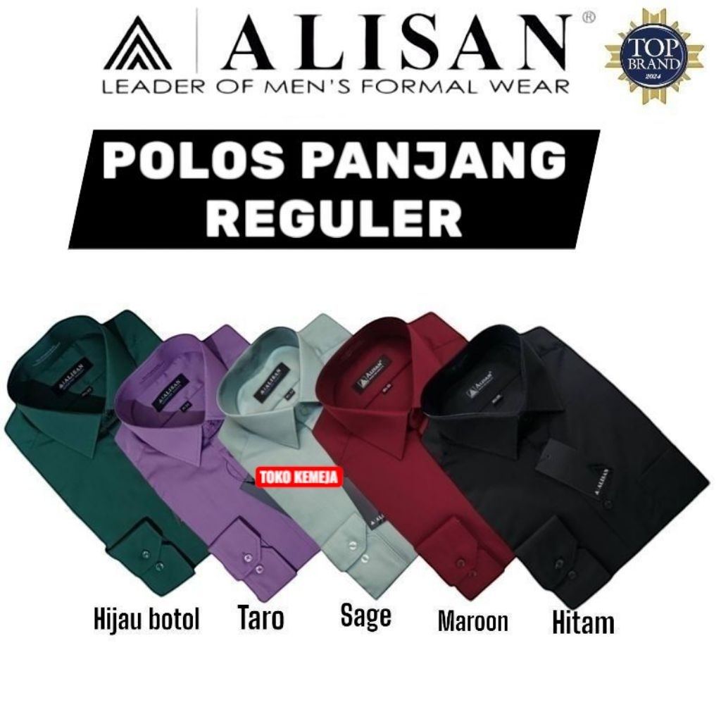 KEMEJA ALISAN POLOS LENGAN PANJANG REGULER XS-XXXL