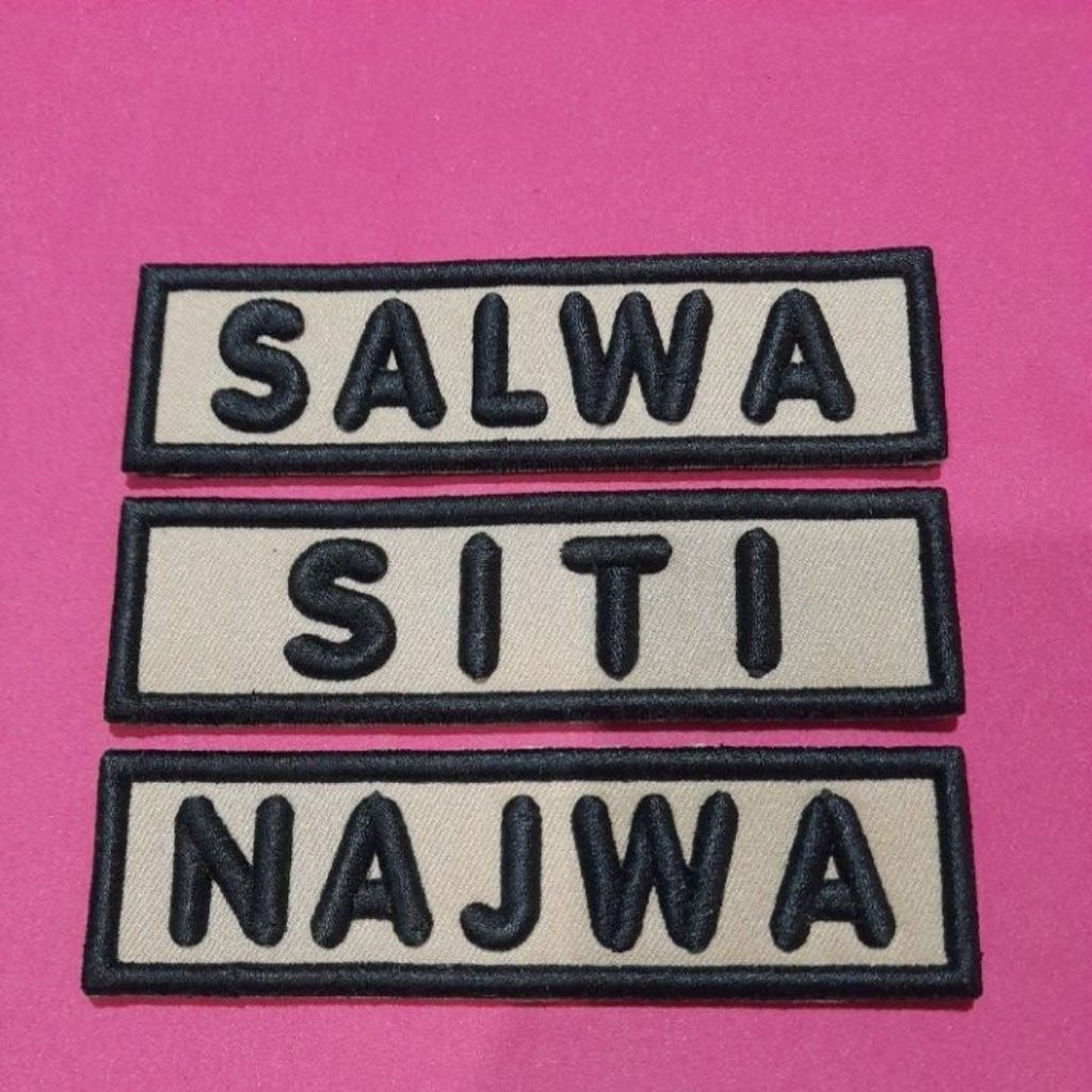 Bordir Timbul Nama nama pramuka