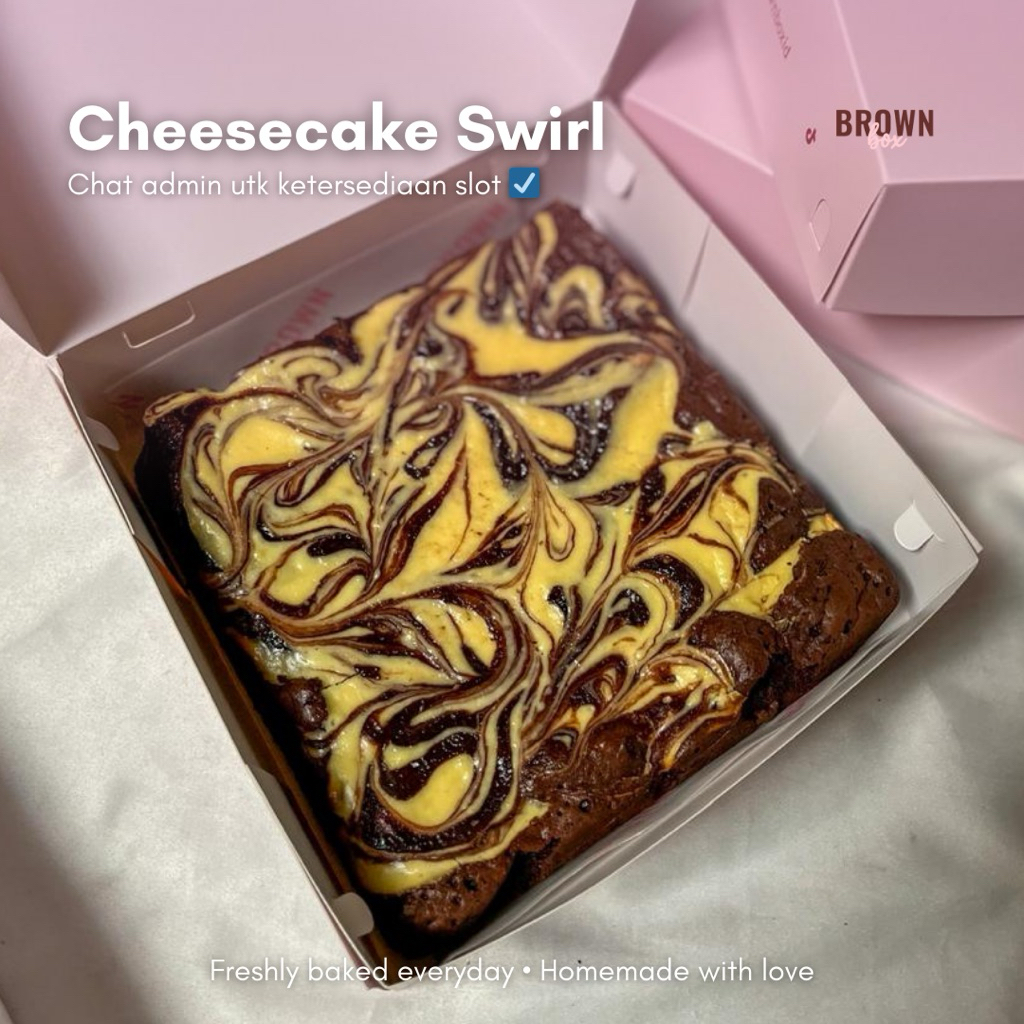 

Premium Baked Cheesecake Swirl Fudgy Brownies (18x18)