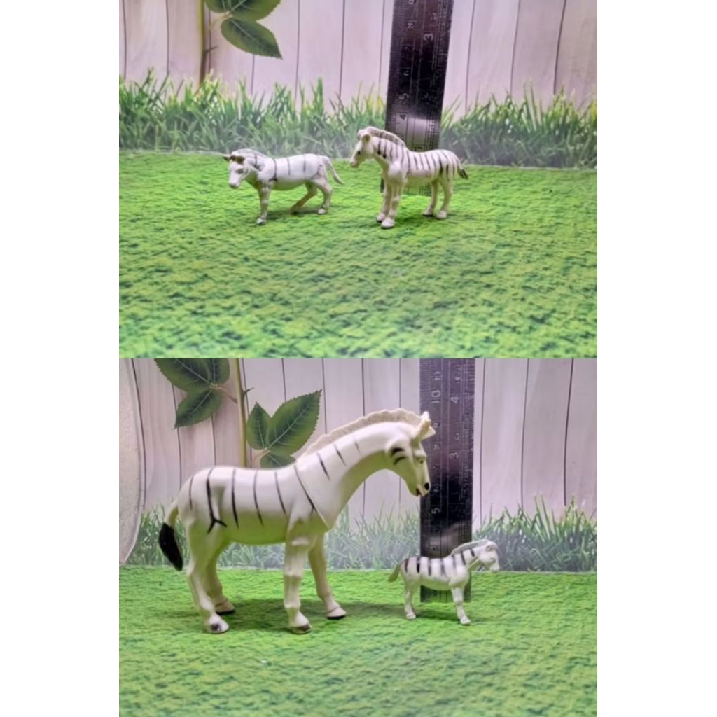 Miniatur Hewan Zebra Set Isi 4 Mainan Binatang Safari Edukasi Anak - Maket Diorama Kebun Binatang