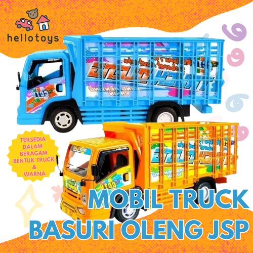 HELLO TOYS Mainan Anak Mini Truck Basuri Oleng Lampu LED dan Bunyi Musik Telolet Truk Pakai Baterai 