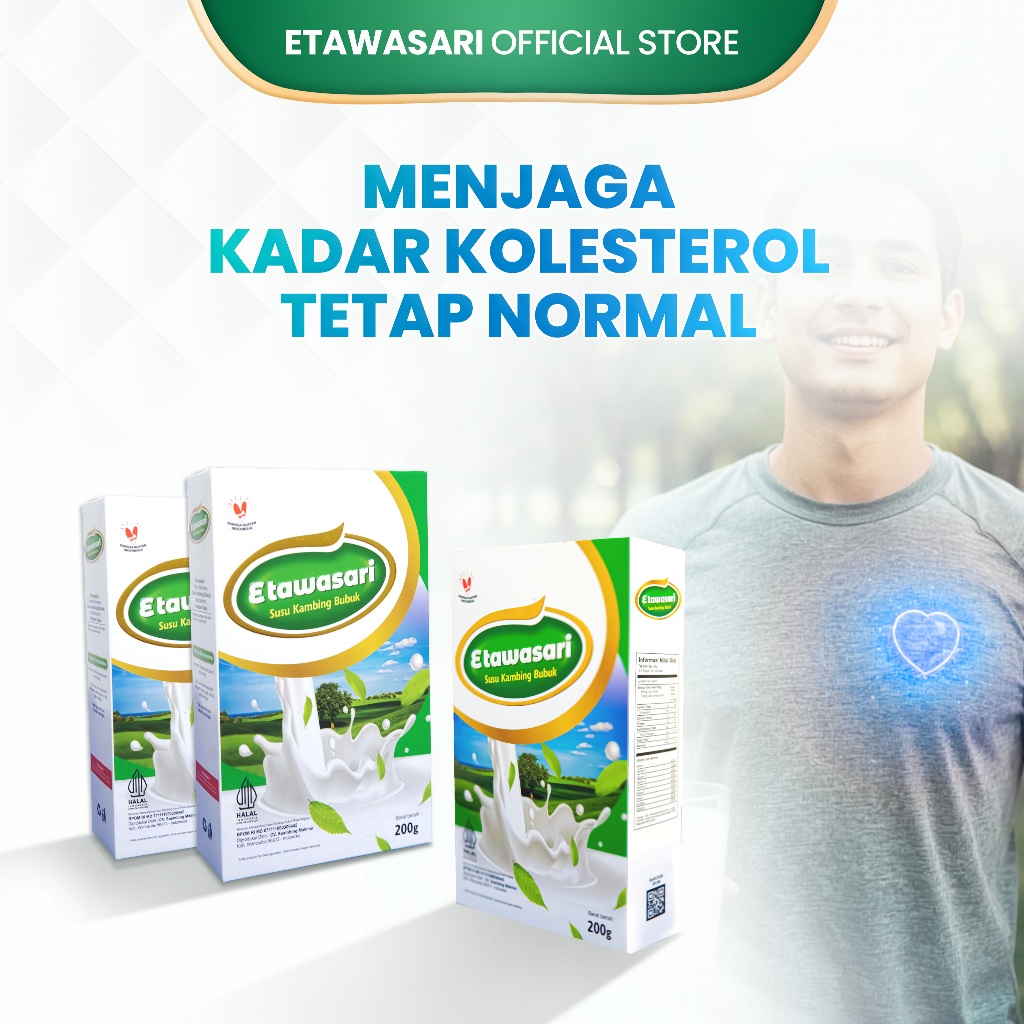 

Triple Pack - Etawasari Susu Etawa Menjaga Kadar Kolesterol Tetap Normal - 200 Gram (3 pcs)