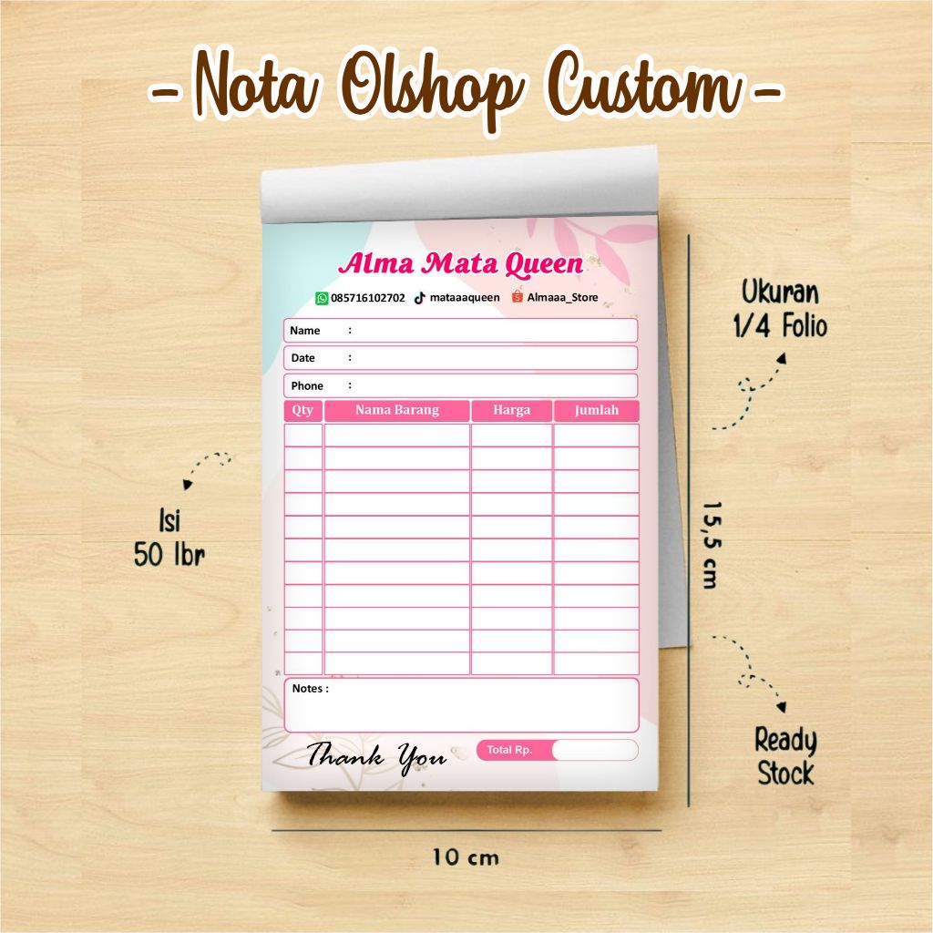 

NOTA OLSHOP MURAH FULL WARNA COCOK UNTUK USAHA
