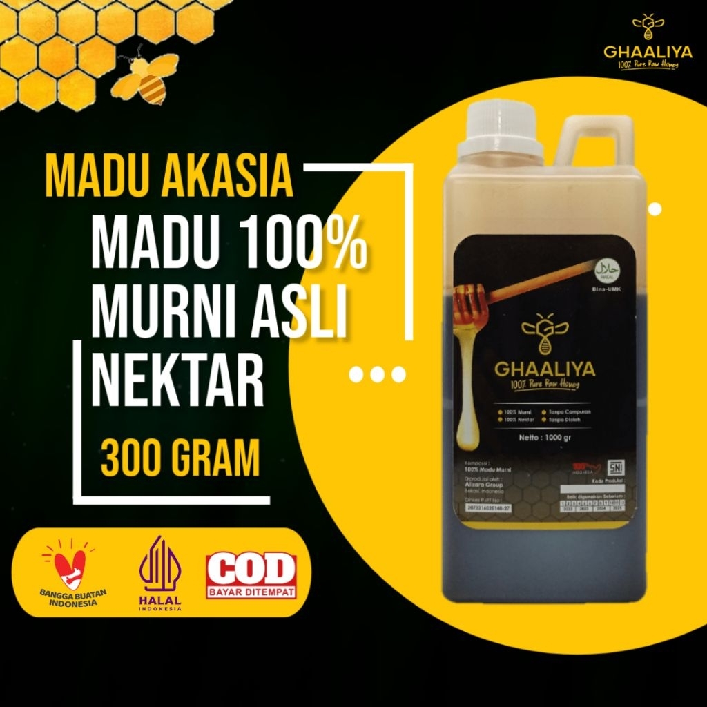 

Madu Honey Nektar Murni Asli Akasia 100% Tanpa Campuran Original Sni Bpom 1000gram 1kg