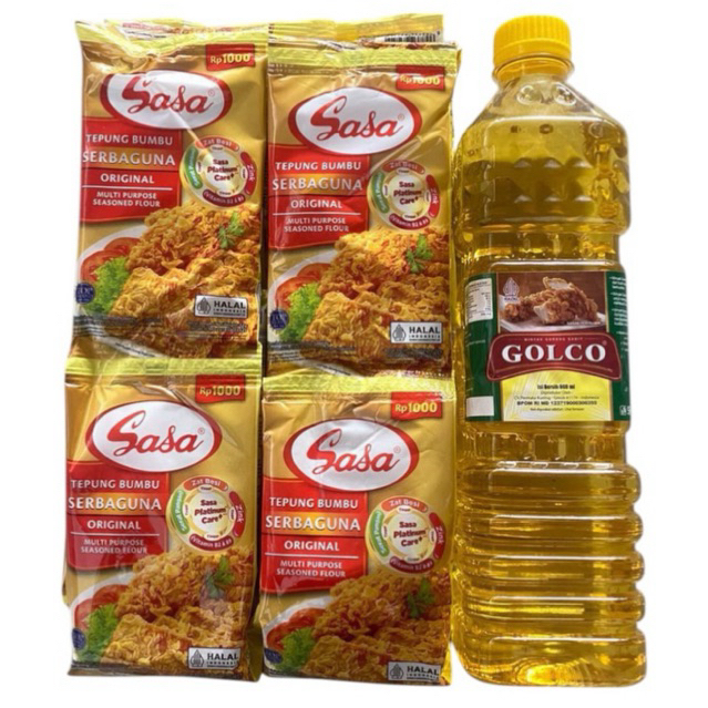 

10 sachet Tepung Bumbu Sasa Serbaguna + Minyak Goreng 800ml