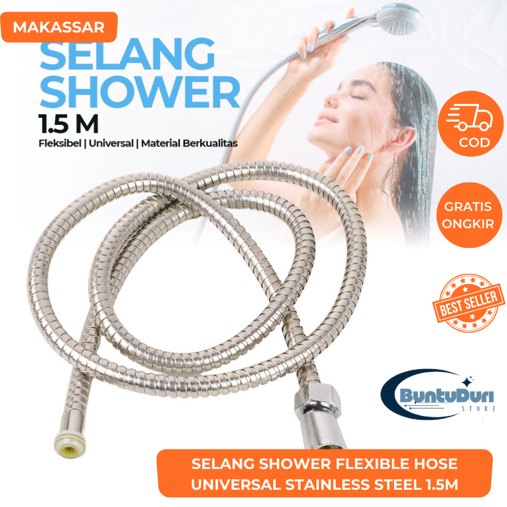 Shower Flexible Hose Universal Stainless Steel 1.5M