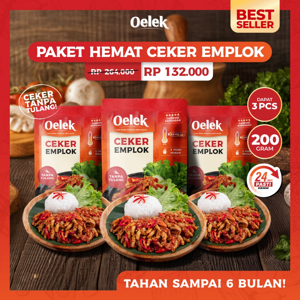 

PAGAMART OELEK PAKET BERTIGA CEKER EMPLOK MERCON TANPA TULANG / CEKER MERCON PEDAS / LAUK SIAP SAJI