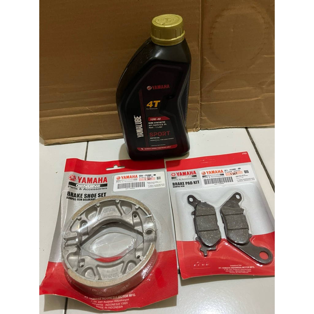 PAKET HEMAT OLI YAMALUB SPORT + KAMPAS REM DEPAN + KAMPAS REM BELAKANG MOTOR VIXION OLD VIXION NEW