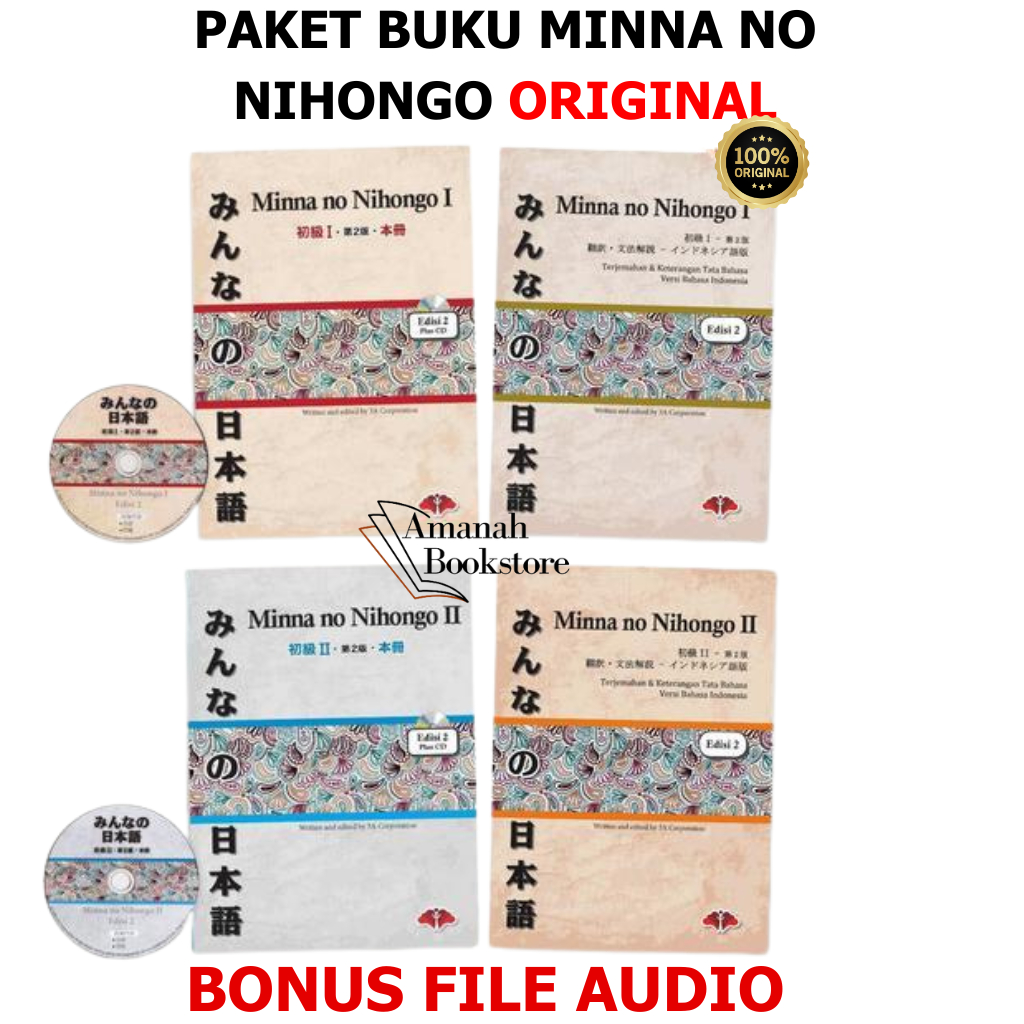 Paket Buku Minna No Nihongo Edisi 2 ORIGINAL - Set Buku Minna No Nihongo 1 dan 2 Edisi Terbaru