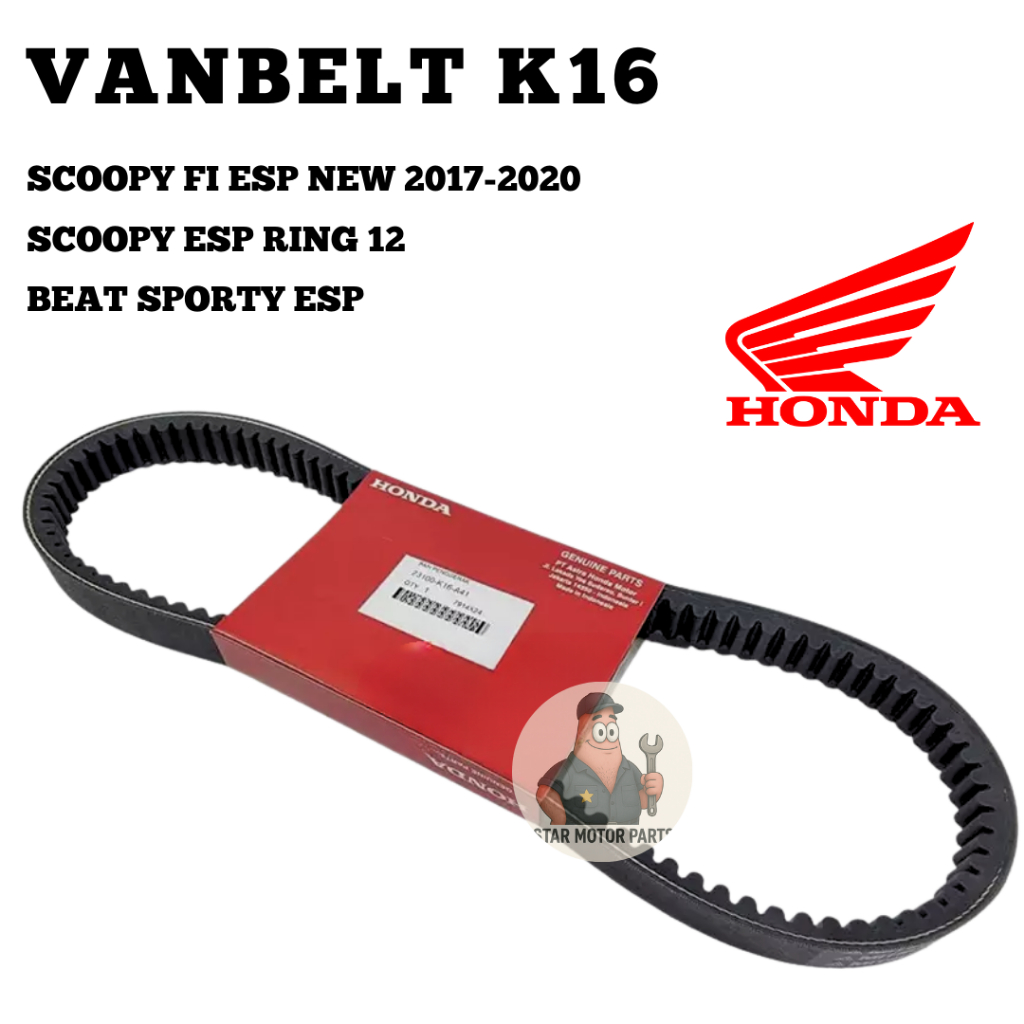 23100-K16-A41 Vanbelt Only V-Belt K16 Original Scoopy FI ESP New Scoopy ESP Ring 12 Beat Sporty ESP 