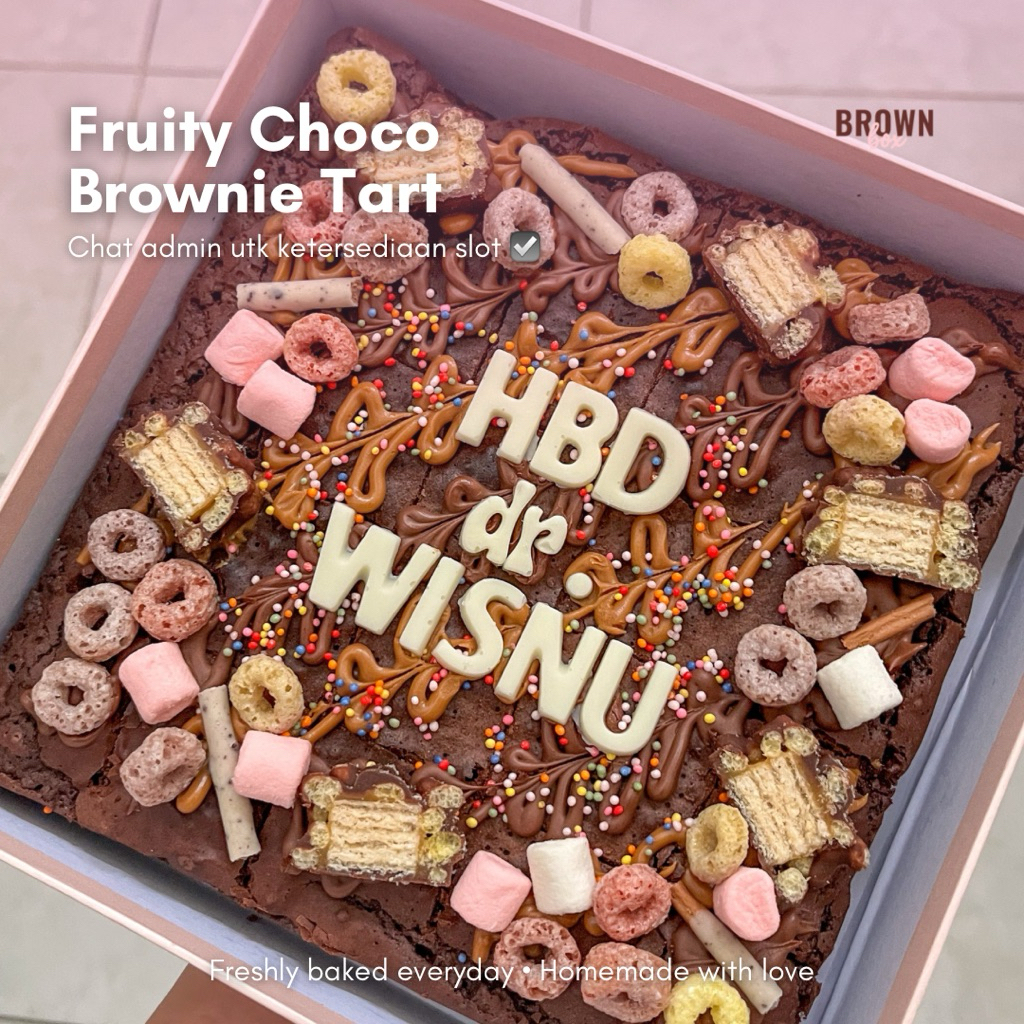 

Fruity Choco Fudgy Brownie Tart (18x18cm)