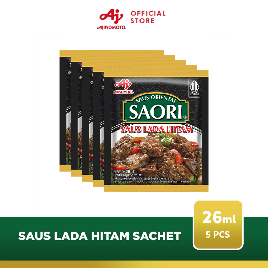 

SAORI® Saus Lada Hitam Oriental Blackpepper Sachet 26ml (5 pcs)