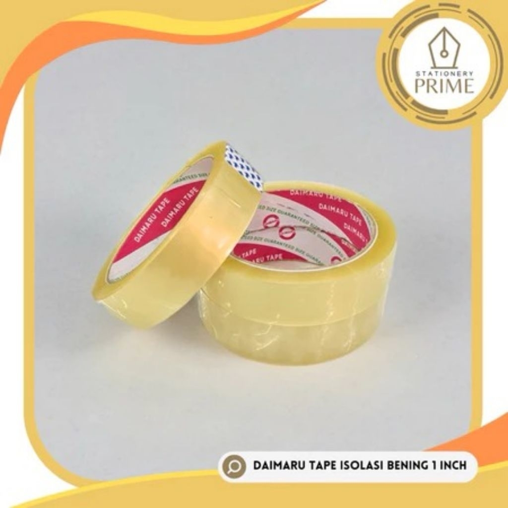 

Daimaru Tape Isolasi Selotip Bening 1 inch 24mm x 72 yard [PIECE]
