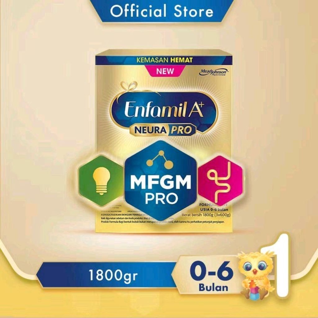 ENFAMIL A+ 1/2 SUSU FORMULA BAYI (0-6 BULAN)/(6-12 BULAN) 1800GR