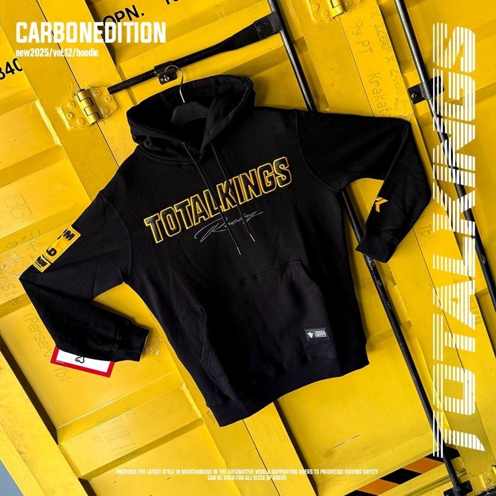 HOODIE TOTAL KINGS YELLOW MOTIF CARBON LIMITED EDITION TK PRO