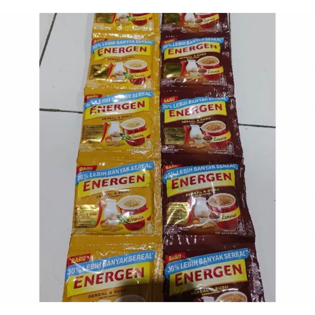 

Energen Sereal Coklat dan vanila 32gr 1 Renceng isi 10 Pcs/Kemasan Baru