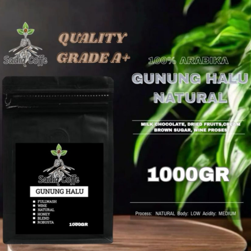 

Biji Kopi Arabika Gunung halu Natural Arabica Coffee Specialty Roast Beans Bubuk Coffe Bean sadiqcoffe Roastery 1000gr