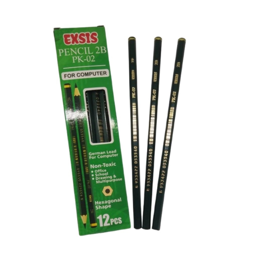 

Pensil 2B HIJAU EXSIS PK-02/1 Pcs Pensil Kayu 2B EXSIS