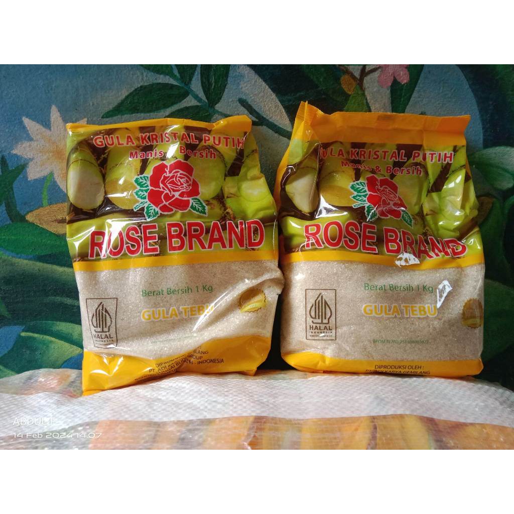 

( INSTAN ) JATIM Gula Kristal Putih Rose Brand Berat Bersih 1 Kg 1 SAK Isi 20 pcs