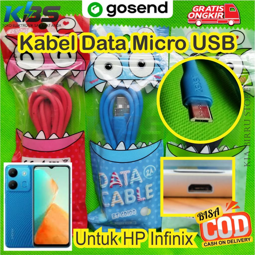 ORIGINAL Kabel Data Fast Charger Micro USB Untuk HP XIAOMI Redmi A2 A1 9C 9A 7A INFINIX HOT 20I 12I 