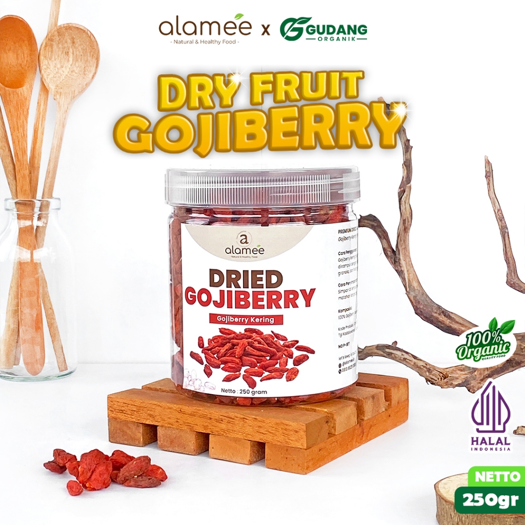

ALAMEE Gojiberry Kering Cemilan Buah Sehat Rendah Kalori Dried Gojiberry Buah Kici Kering 250gr