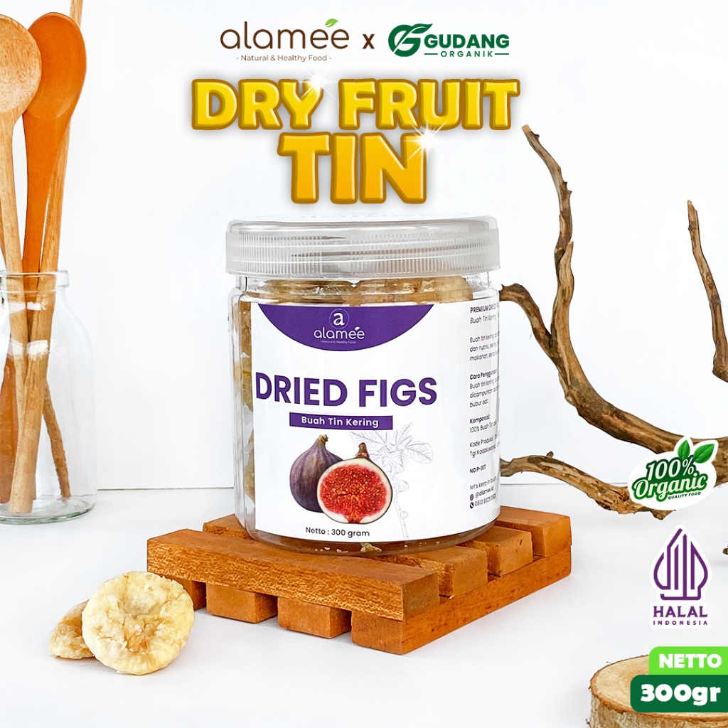 

ALAMEE Buah Tin Kering Cemilan Buah Sehat Dried Figs Buah Ara Kering Rendah Kalori 300gr