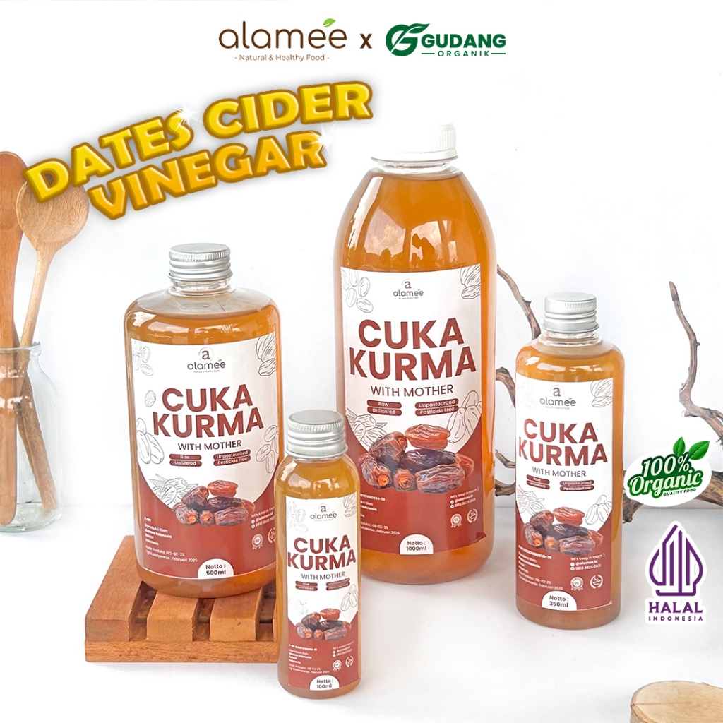 

ALAMEE Cuka Kurma With Mother Original Dates Cider Vinegar Fermentasi Probiotik Herbal