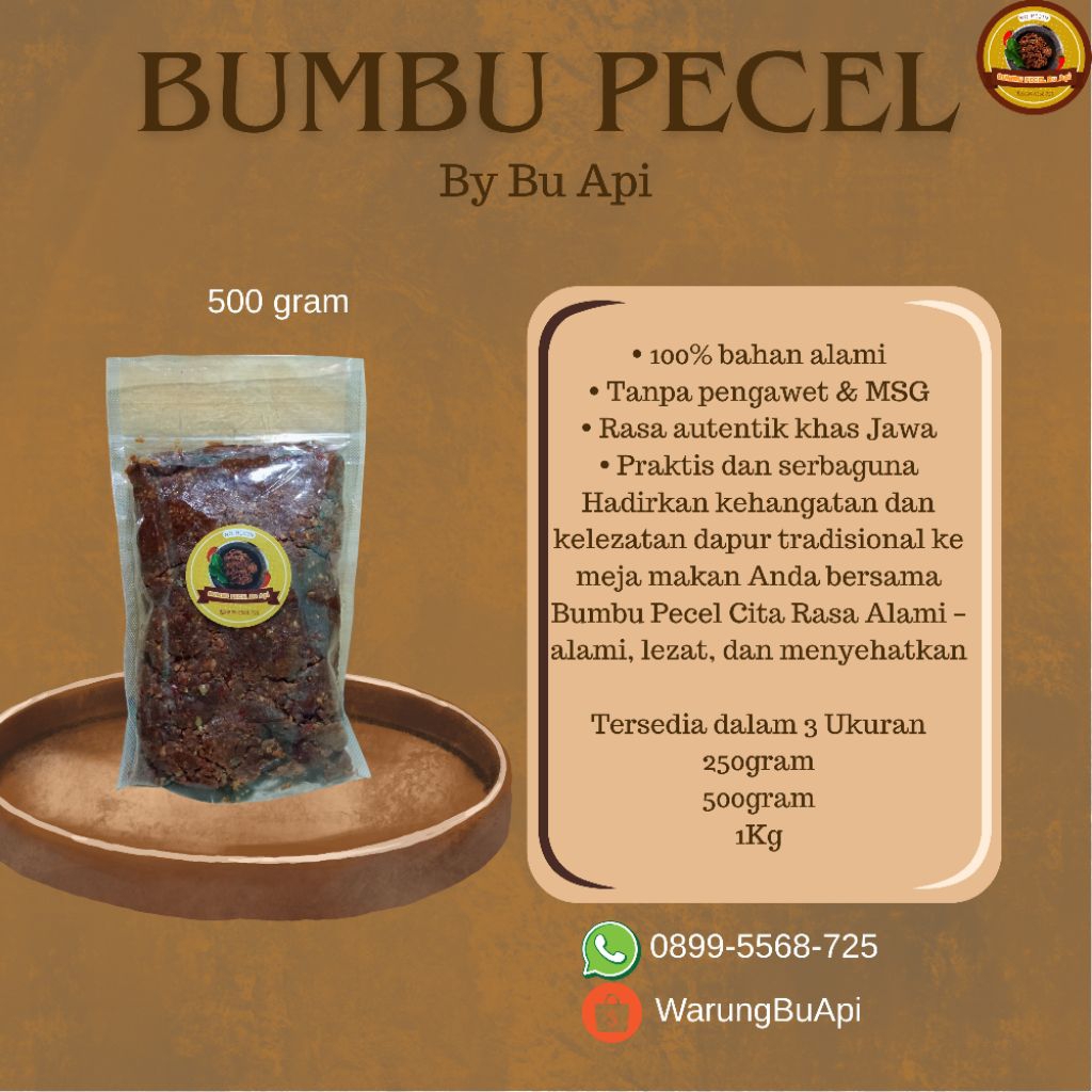 

Bumbu Pecel By Bu Api 500gram 100% Bahan Alami