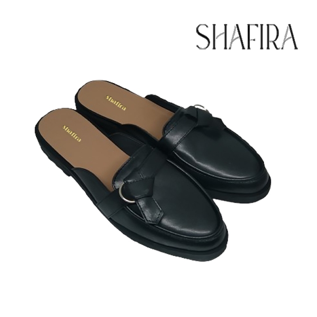 SHAFIRASTORE - Sandal Bustong Flat Wanita Sol Karet Sandal Bustong Wanita Terbaru Hitam