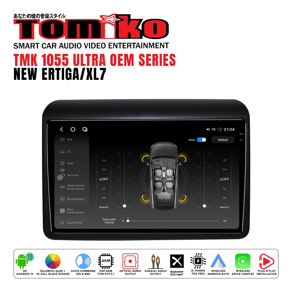 Tomiko - TMK 1055 Ultra OEM Headunit Android for New Ertiga/XL7