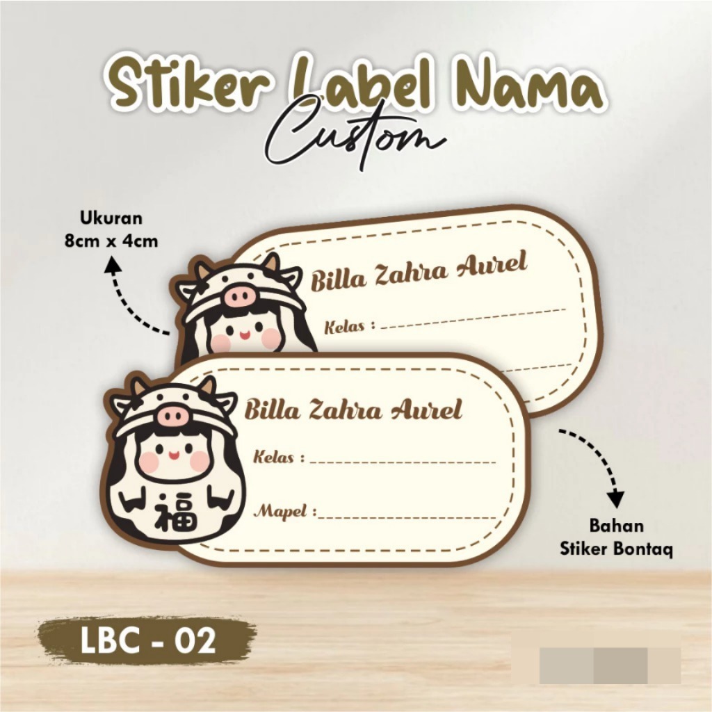 

Stiker Label Buku Karakter Custoom , Label Nama Sampul Mata Pelajaran, Stiker Mapel