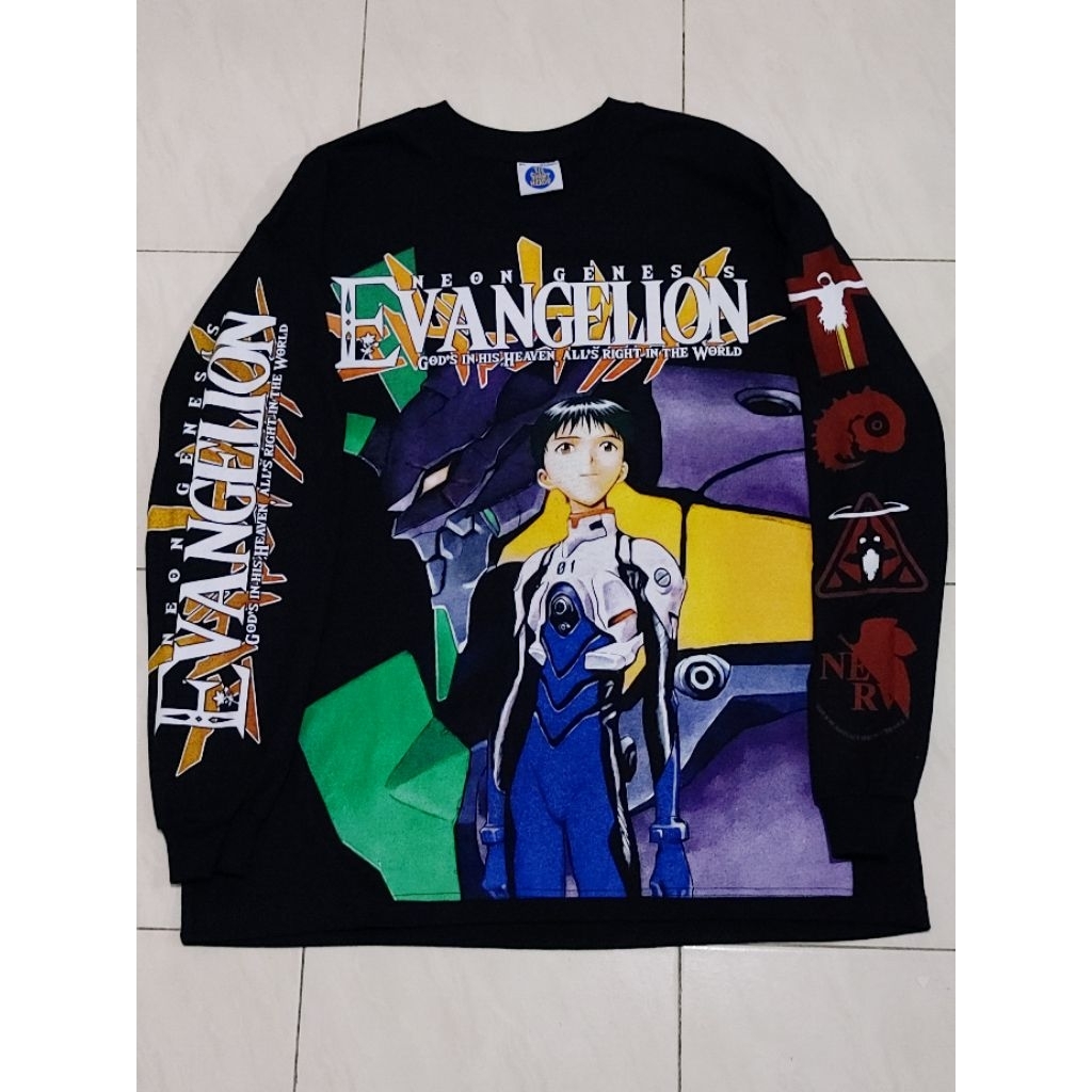 Kaos bootleg Anime Evangelion long sleeve LS bukan naruto dragon ball demon slayer
