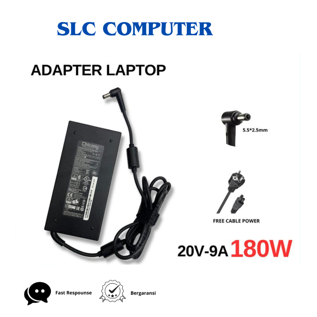 Adaptor Chi cony A17-180P4B A180A051P 20V 9A AC Adapter Charger For MSI WS66 WS75 GF65 THIN 10UE 306