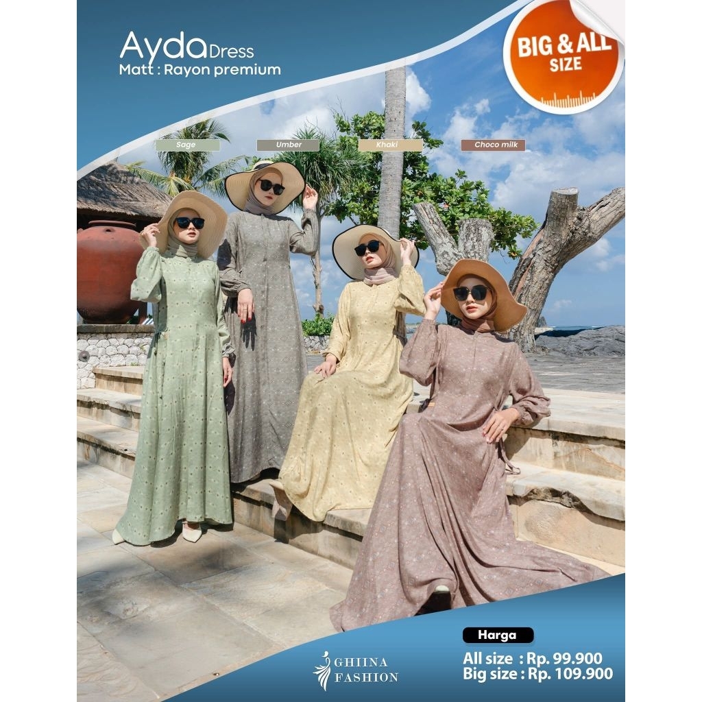 AYDA DRESS BY GHIINA FASHION // GAMIS TERBARU // GHIINA FASHION // GAMIS RAYON