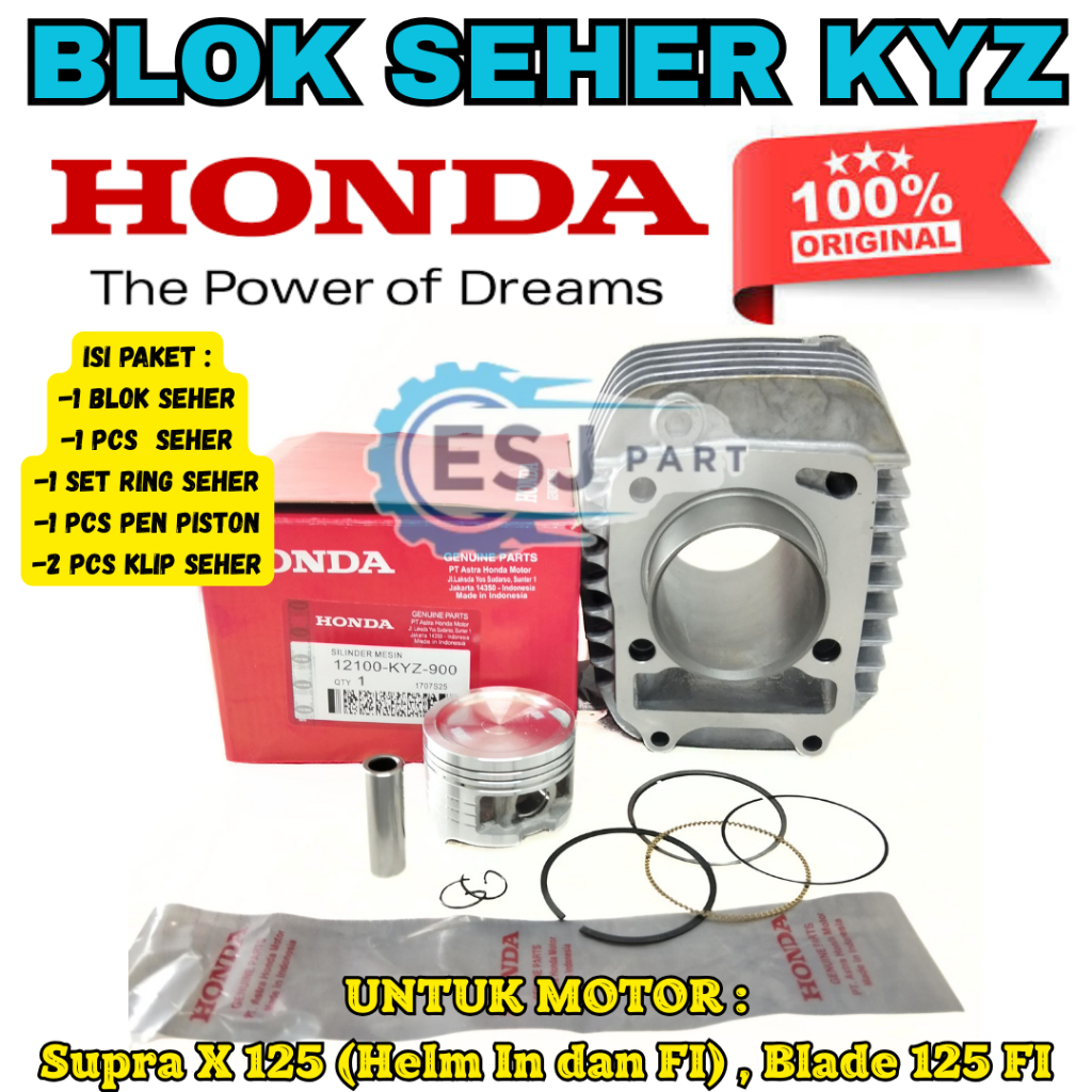 BLOK SEHER KODE-KYZ CYLINDER BLOK Honda Supra X 125 (Helm In dan FI),Blade 125 FI KUALITAS BAIK ORI.
