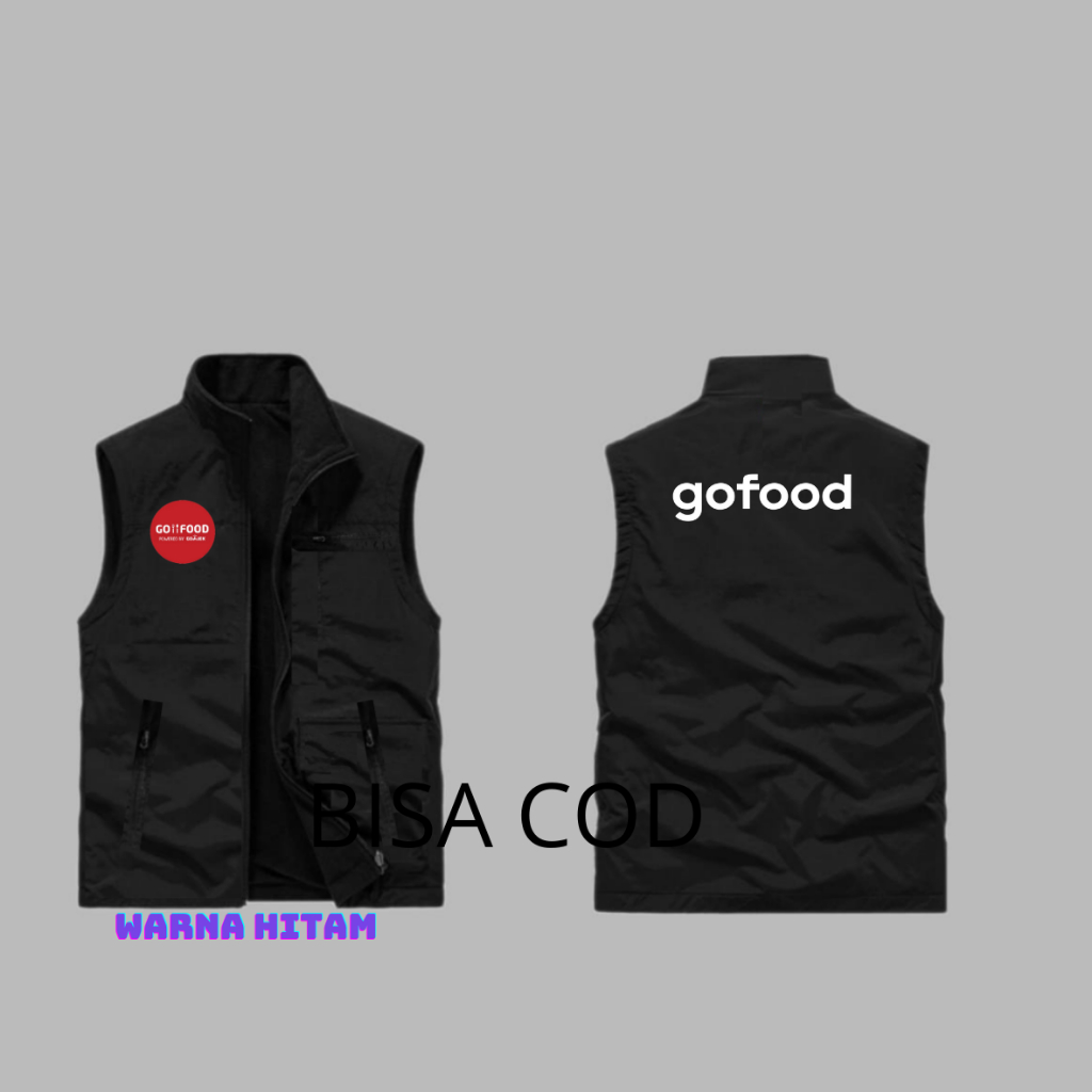 Ori Rompi Pria | Rompi Ojol Gofood | Rompi Vest Gofood | Jaket Outdoor Gojek |