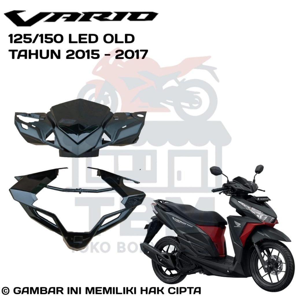 Batok Depan + Visor Motor Honda Vario LED 125 & 150 OLD  (eSP K59) Tahun (2015 - 2017) BODY KASAR Va