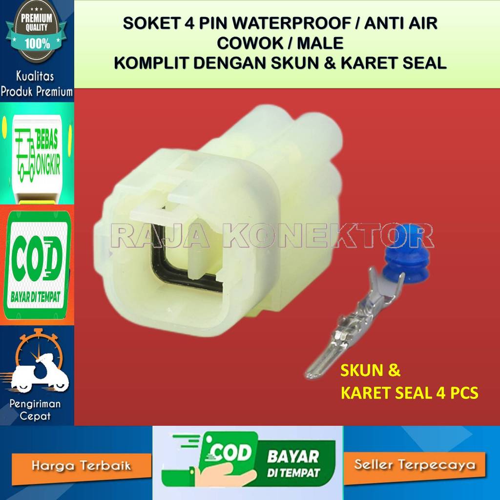 SOKET 4 PIN COWO DLC HONDA –SOKET 4 PIN MALE DLC HONDA-SOKET 4 PIN DLC HONDA TAHAN PANAS
