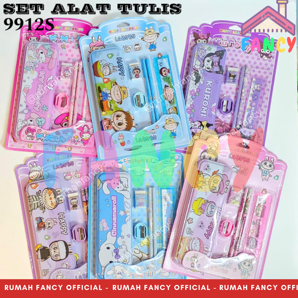 

[FREE PACKING + DUS] Paket Alat Tulis/ Study Set Fancy 9912 Motif SNRio Melodi /KURO /Cinnamon