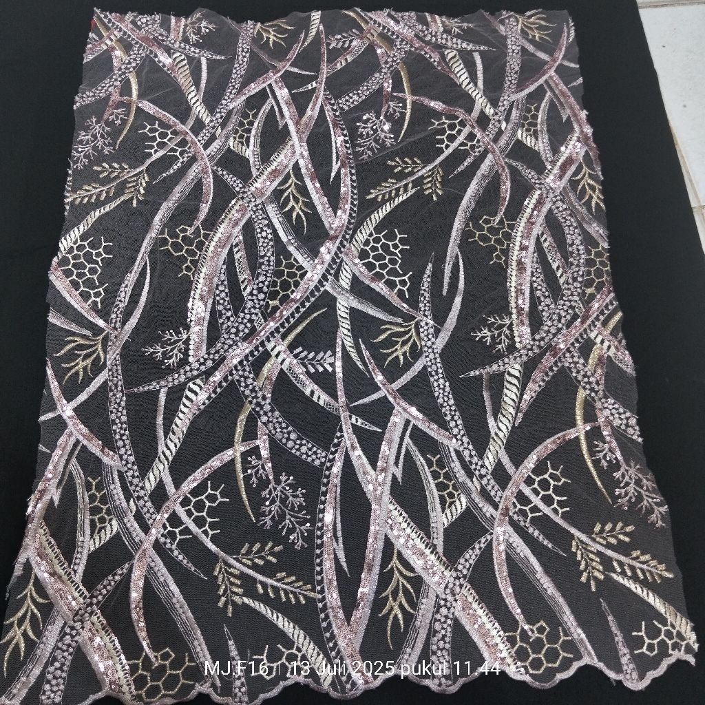 Kain Brokat Tile Premium Mewah - Harga/0,5 m - Kain Tile Brokat Meteran - Bahan Tile Payet - Bahan T