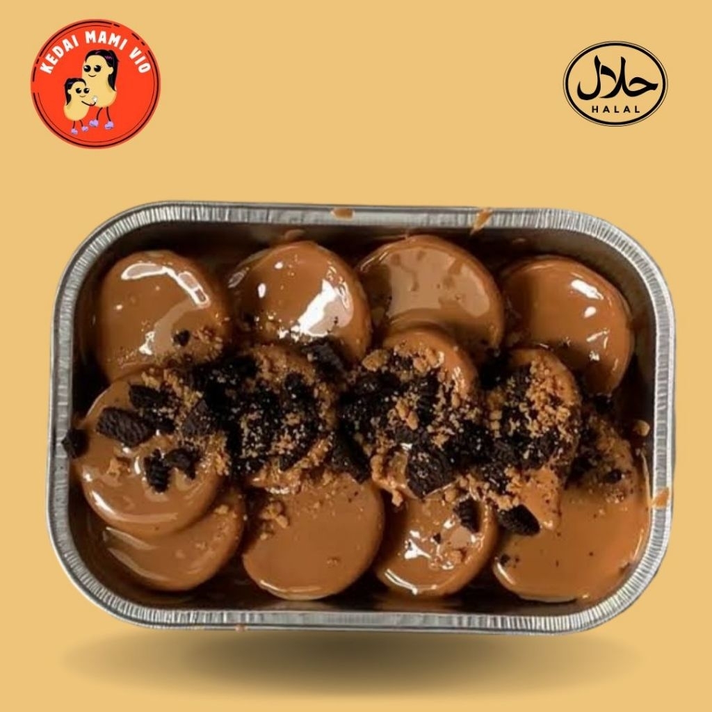 

12pc pancake mini selimut coklat topping kedai mami vio karawang