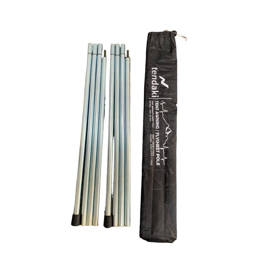 Tendaki Tent awning / flysheet pole (Tiang Flysheet) 1set isi 2pole Camping Outdoor -STEEL/Tiang Fly