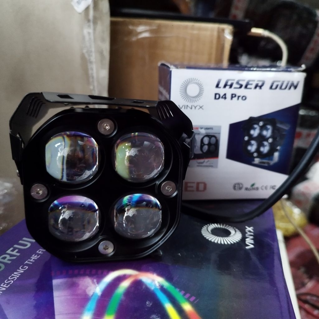 Lampu Tembak Sorot Laser Gun LED VINYX D4 Pro Demon Devil Eye Merah