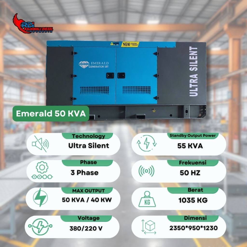 Genset 50KVA EMERALD Ultra Silent