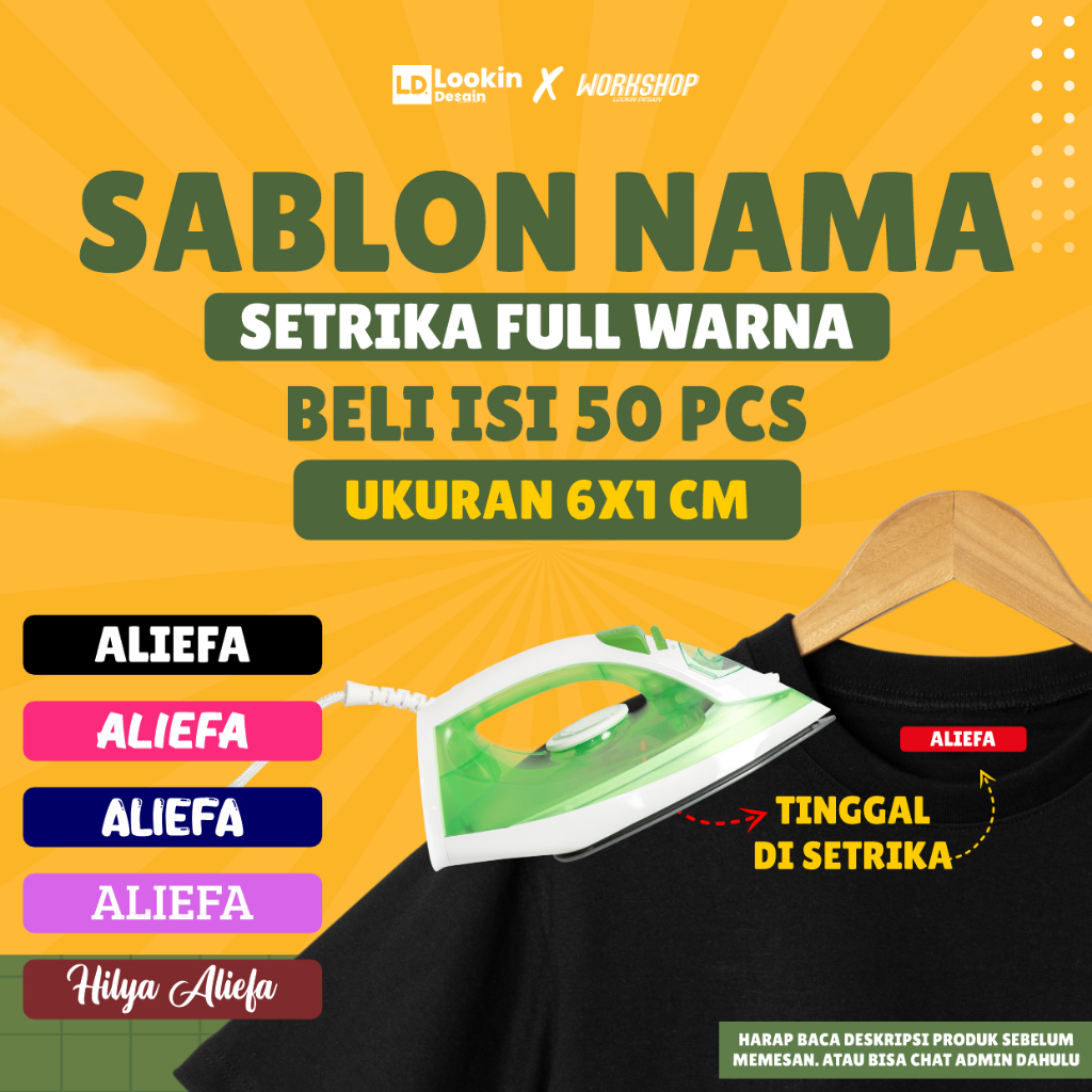 

sablon nama setrika custom Printing Isi 50 Pcs sablon nama setrika // sablon nama setrika custom