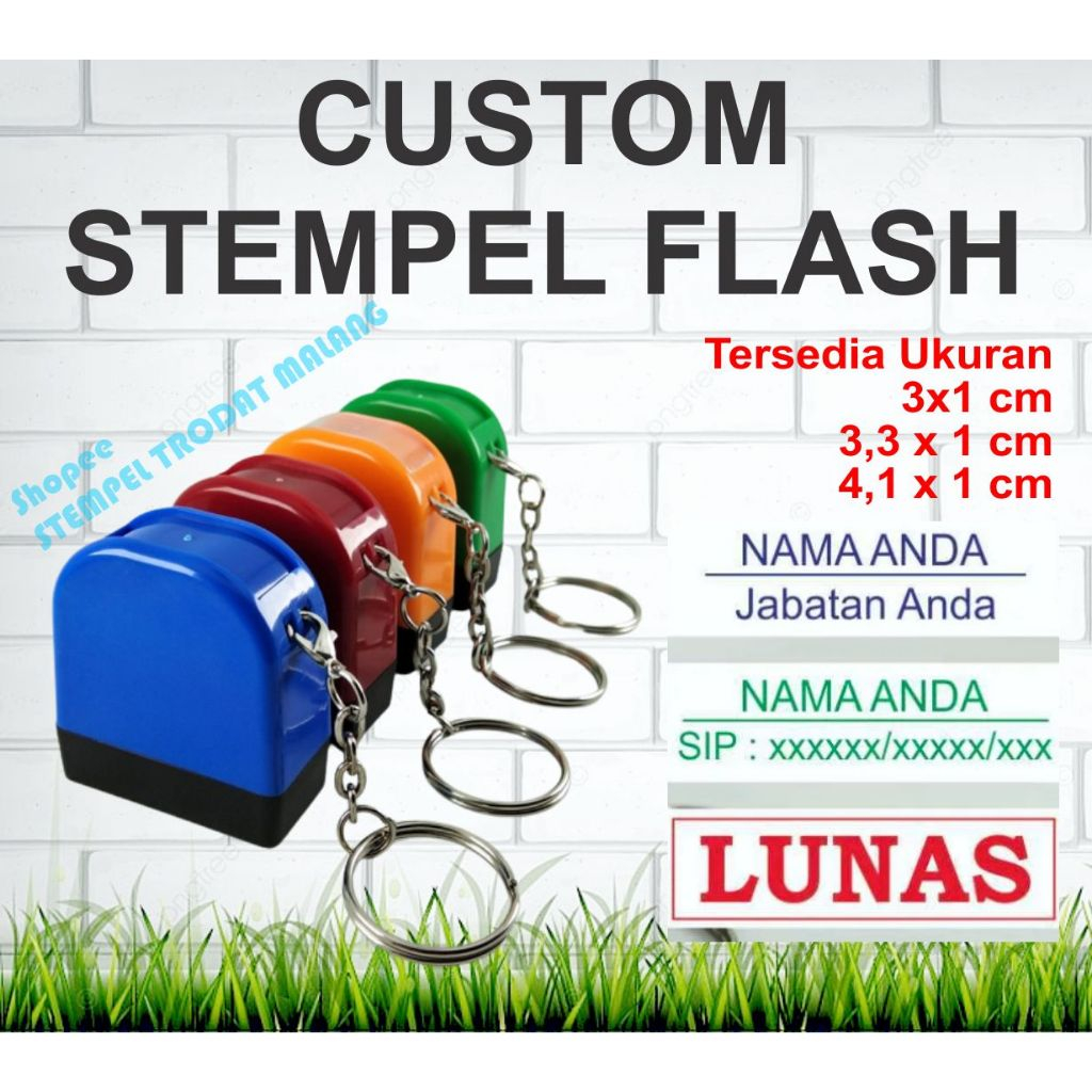 

Stempel flash gantungan kunci , Nama Dokter, perawat, bidan , nama siswa, Lunas, stempel praktis