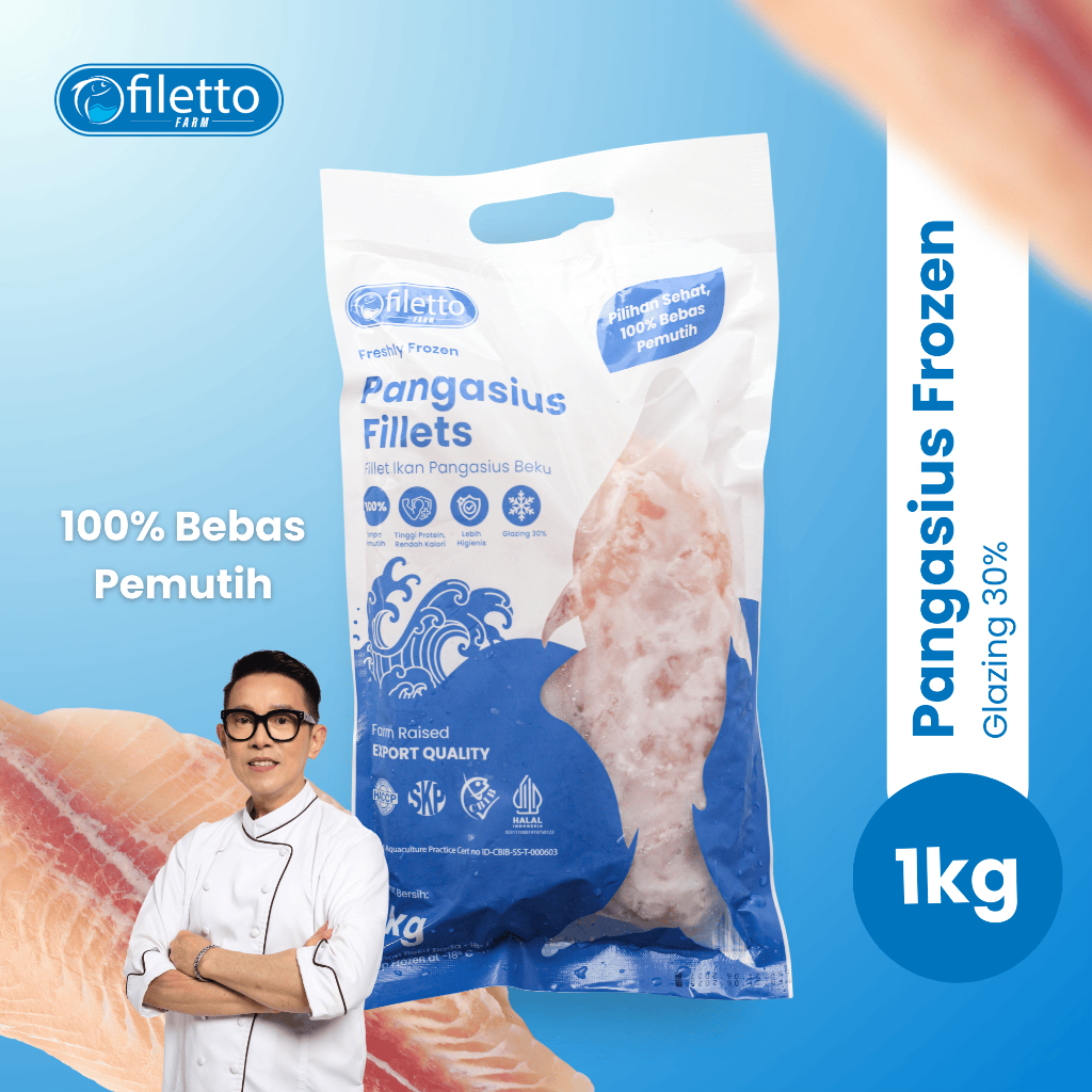 

Filetto Ikan Pangasius Dory Patin Frozen Fish Fillet Premium Bebas Pemutih 1kg